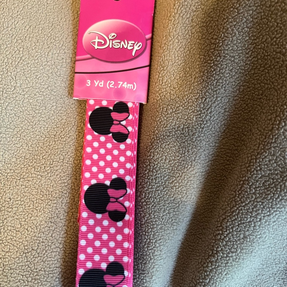 Disney Hot Pink Minnie Mouse Polka Dot Ribbon